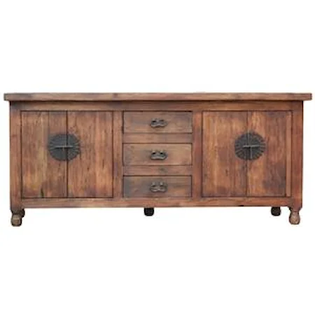 Solid Reclaimed Wood Thorton Console with Hand Applied Wax Finish